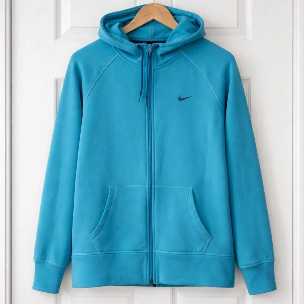 Nike Teal Zip-Up Hooded Sweatshirt